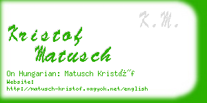 kristof matusch business card